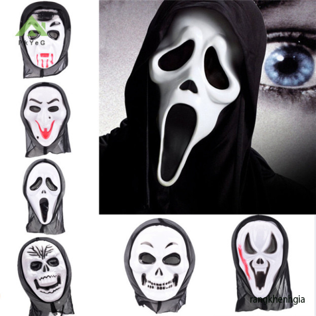 Mặt Nạ Halloween Ma Quái Pkyeg Scream Đạo Cụ Hóa Trang Cosplay Unisex Thú Vị Cho Đảng Phim Ma Ứng Dụ