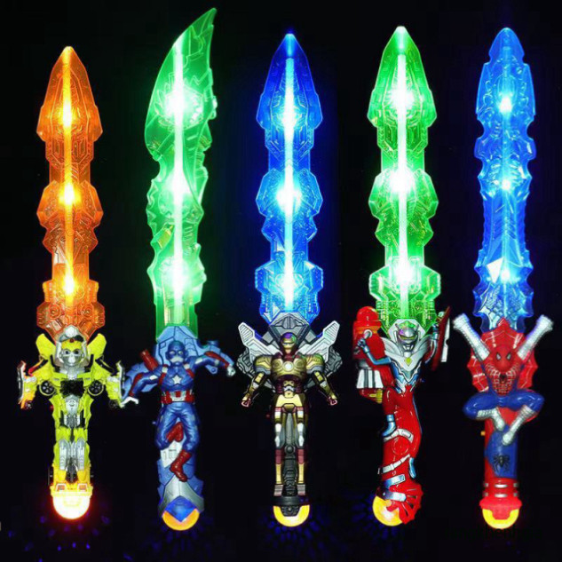 ```Đồ chơi kiếm siêu nhân phát nhạc và ánh sáng 7 sắc, nhiều mẫu mã đa dạng để lựa chọn```