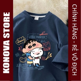  áo phông thun Konovastore 3158 in hình shin chất cotton khô form rộng thấm hút mồ hôi 