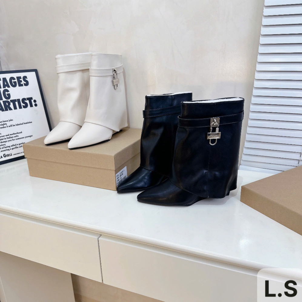 Boot Nữ Cổ Ngắn Mũi Nhọn Đế Bằng 6 cm – Giày Boot Da Thời Trang Hàn Quốc