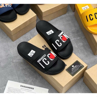  Dép lê nam nữ quai ngang DSQUARED2 chữ cam in nổi dep DSQ ICON dép nam boy phố đế cứng đẹp 