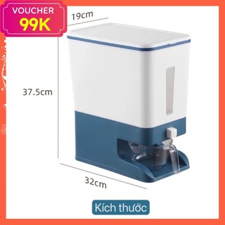 [sẵn] Thùng đựng gạo 10kg/20kg thông minh công nghệ nhật bản Việt Nhật, thùng gạo Hokori - chống ẩm,dung tích 10kg [mới]