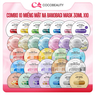 Combo 10 Miếng Mặt Nạ Dưỡng Da Banobagi Jelly Mask Mẫu Mới  30ml x 10
