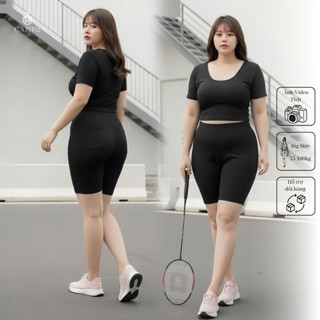 Quần legging ngố trên gối nữ big size 60 -90k Umi cao cấp – Cạp cao, co giãn 4 chiều. Mã LGBS169