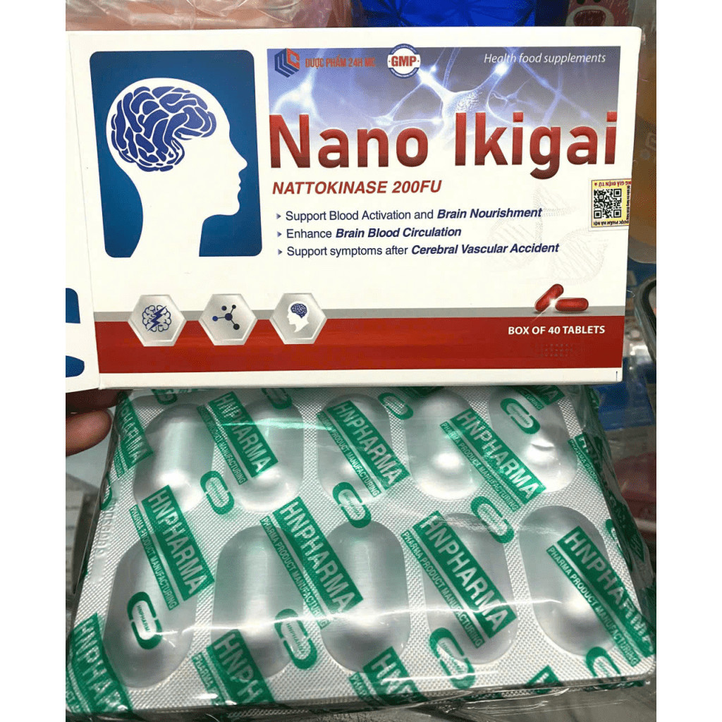 NANO IKIGAI nattokinase  Cải thiện trí nhớ chứng mất ngủ hoạt huyết dưỡng não, đau đầu chóng mặt, ng