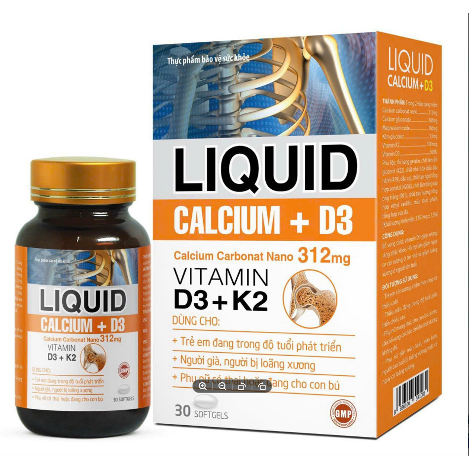 Liquid Calcium D3 vitamin D3 K2 BỔ SUNG CANXI, chống còi xương, loãng xương