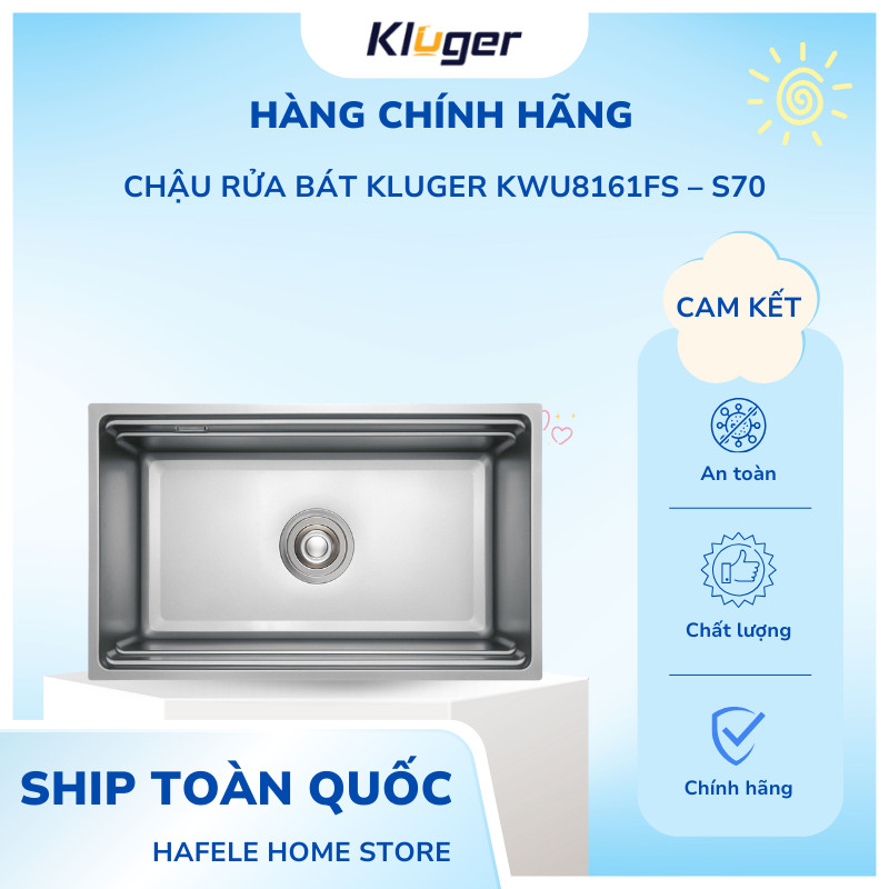 Chậu rửa bát Kluger KWU8161FS-S70/ KWU8161FB-S70 bề mặt LINEN dập nổi, Inox POSCO 304 - HKS