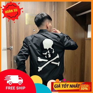 Áo Khoác Gió Nam Philip Đầu Lâu Xương Chéo Chất Liệu Gió 2 Lớp Thời Trang Nam Màu Đen Kiểu Dáng Khoác Ngoài Hottrend 2k4