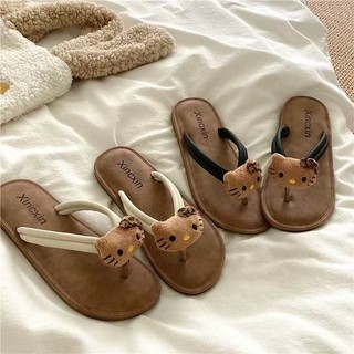  BABE VOLT Dép tông nữ hình mèo cá dễ thương Dép kẹp xỏ ngón siêu êm chống trượt phù hợp đi chơi đi biển 