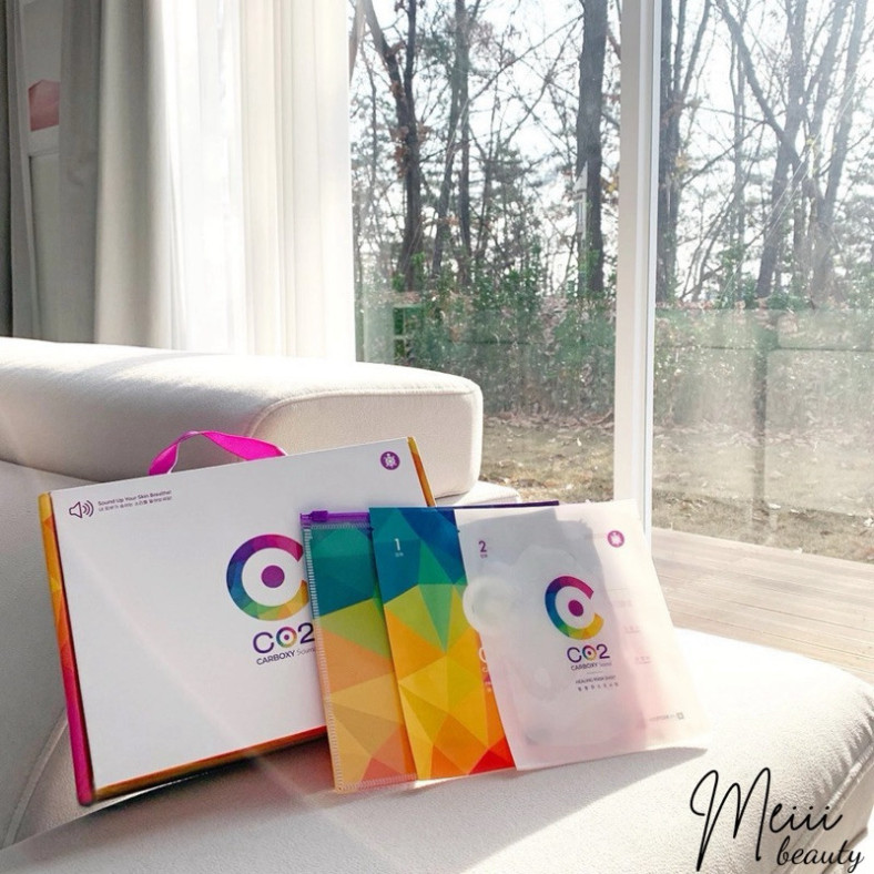 A  (Mẫu dùng thử) Bộ MẶT NẠ THẢI ĐỘC 3 BƯỚC CO2 Carboxy Sound Ribeskin sạch sâu căng bóng 5 set A