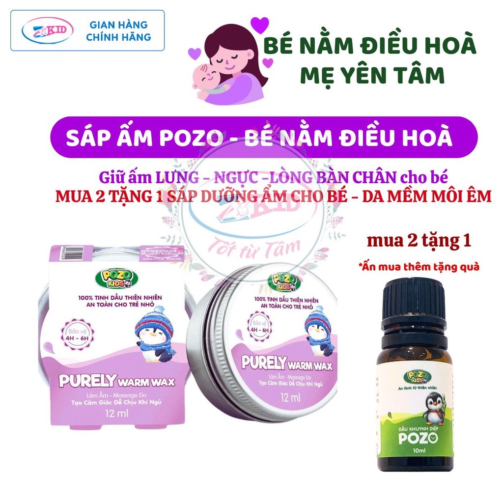 Sáp Giữ Ấm Pozo an toàn cho bé tránh cảm - giữ ấm mùa đông,bé nằm điều hoà lọ 12ml  Pozokid - Perely Warmx Wax 