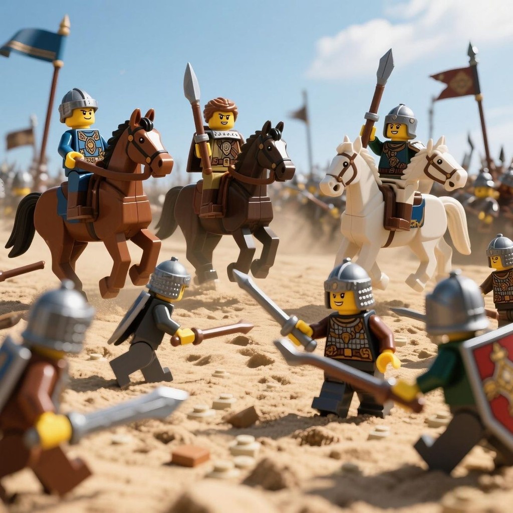 Tương thích với LEGO LEGO cổ đại La Mã thời trung cổ Crusad Knight hình vương miện vương miện màu xa