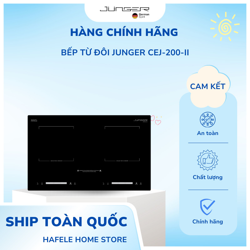 Bếp từ đôi Junger CEJ-200-II Tổng công suất 4000W, Lắp đặt âm/ lắp đặt dương - HKS