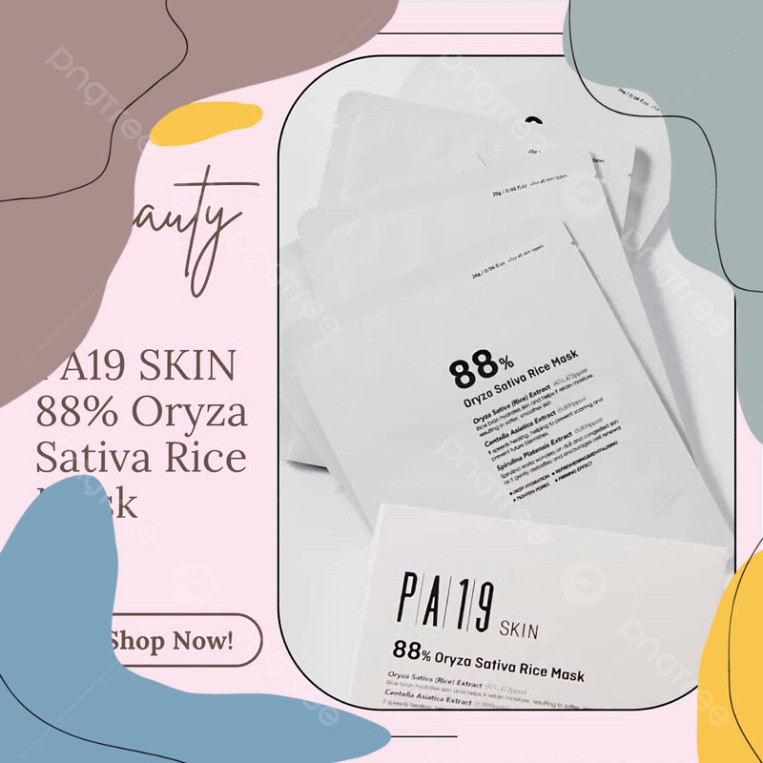 A  (Mẫu dùng thử) 1 miếng Mặt nạ PA19 SKIN 88% Oryza Sativa Rice Mask phục hồi căng bóng da A