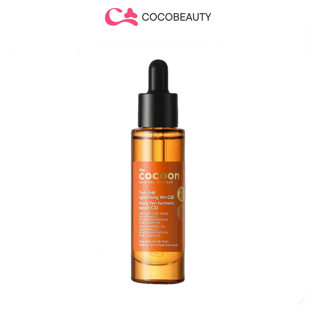NEW Tinh chất nghệ Hưng Yên C22 Cocoon (serum) 22% vitamin C sáng da, mờ thâm Thuần chay 30ml NEW