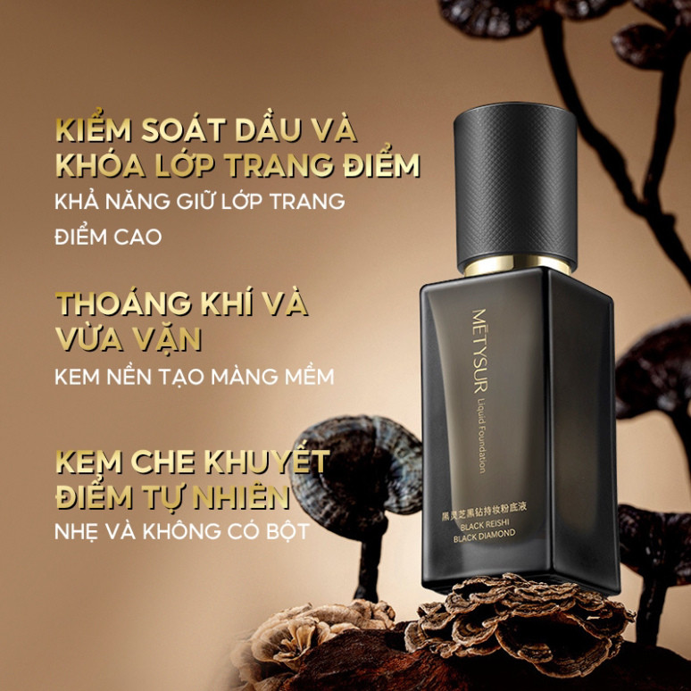 A  Kem nền dạng lỏng METSUR Kem nền trang điểm lâu trôi Kem che khuyết điểm dưỡng ẩm mềm A