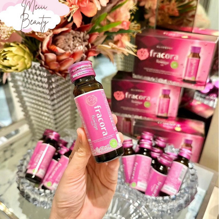 A  (Mẫu dùng thử) Nước uống Collagen Fracora Flowage Rich hộp 10 chai x 50ml A