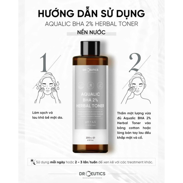 A  Toner tẩy da chết DrCeutics BHA 2% A