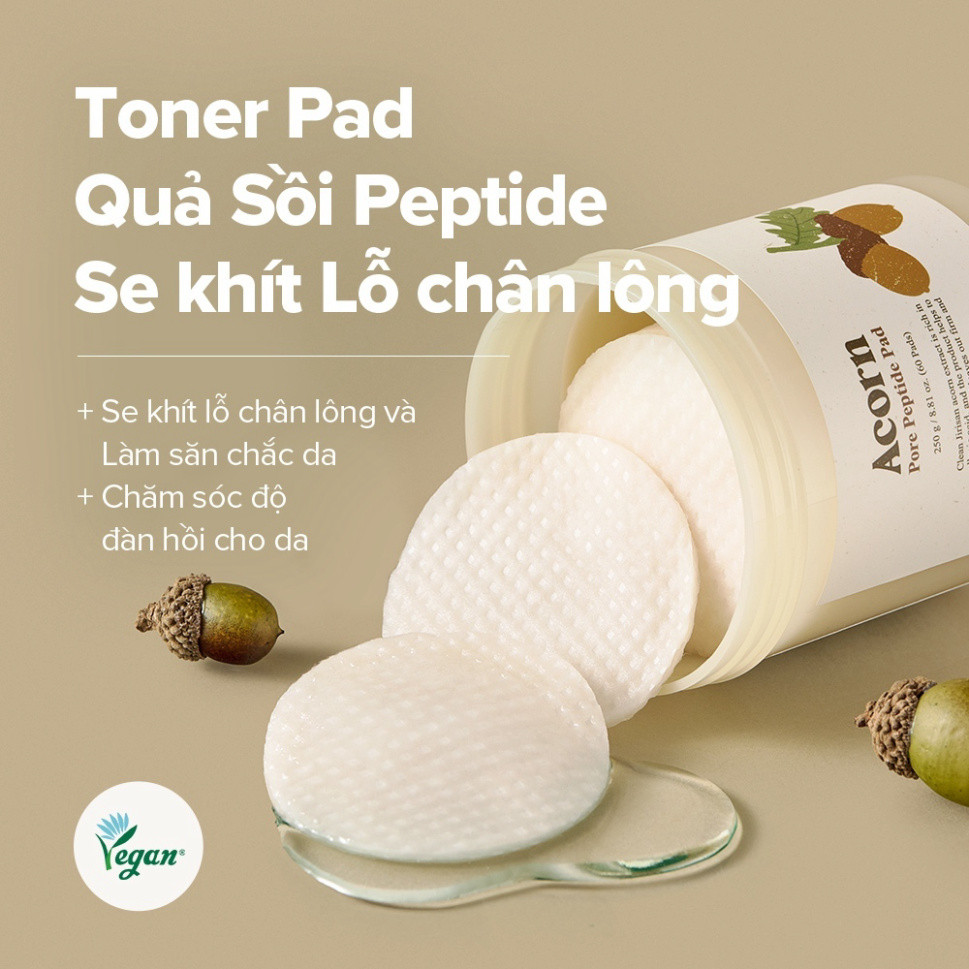 A  miếng bông quả sồi / Peptide se khít lỗ chân lông và cải thiện độ đàn hồi của da / Acorn Pore Pep