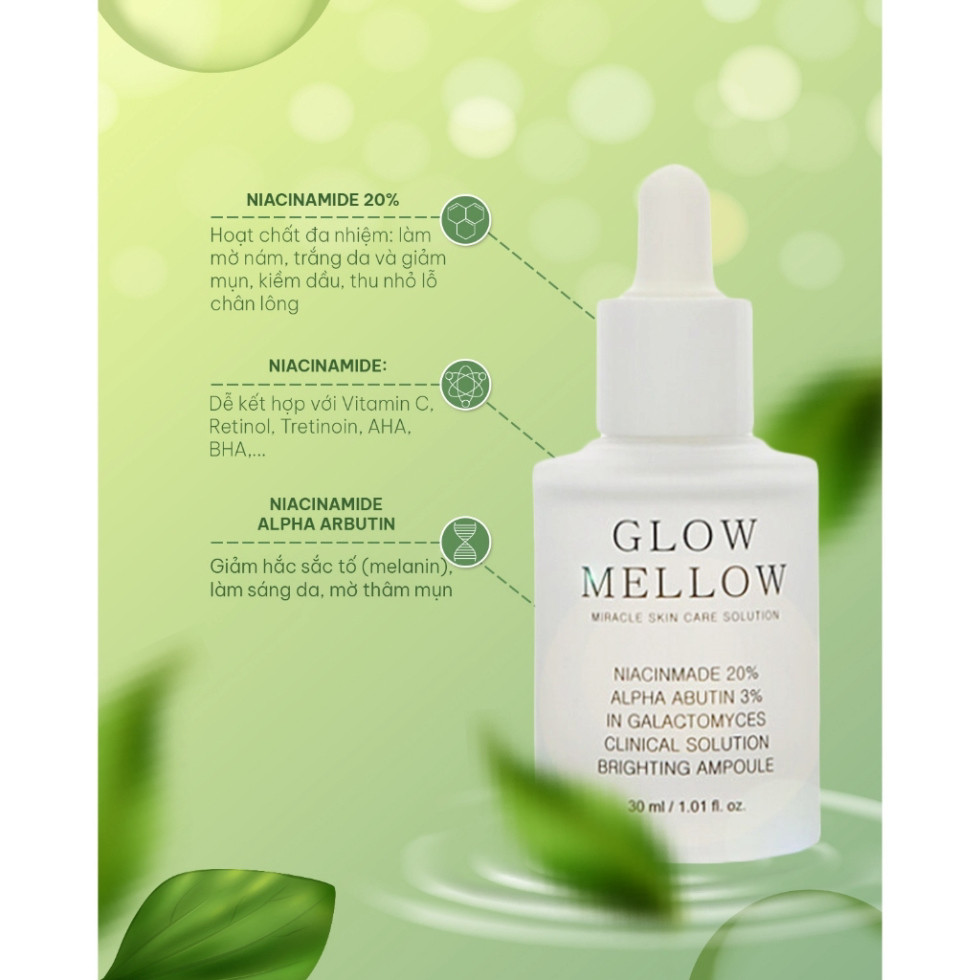 A  Serum Làm Sáng Da B3 GLOWMELLOW Niacinamide 20% Arbutin 3% A