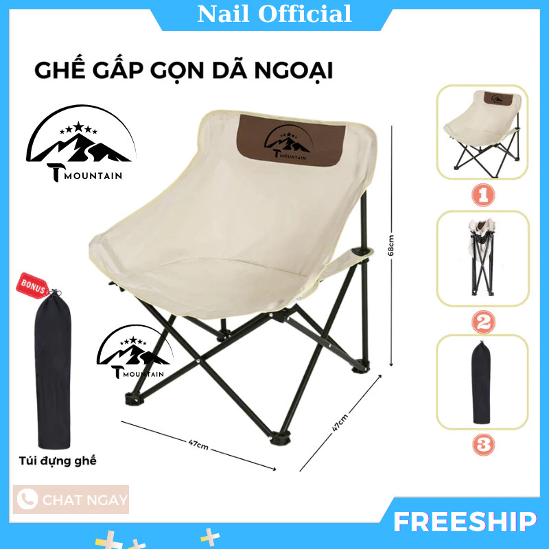 Ghế Camping Ngả Lưng Tmountain Gấp Gọn Thư Giãn Dã Ngoại Du Lịch Cao Cấp Dễ Gấp Mở