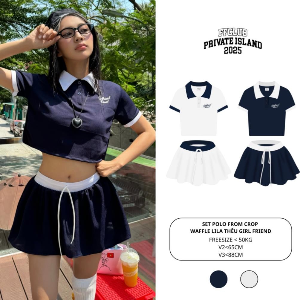 Set bộ đồ thể thao nữ pickleball tennis áo Polo LILA chân váy LILA TDSCLUB MIX thoáng mát có quần bả