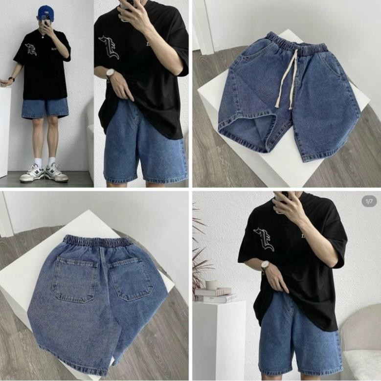 Quần short jean PACSUN ống rộng màu XANH - Quần ngố bò form Nam nữ unisex ❤️ Jaystoree