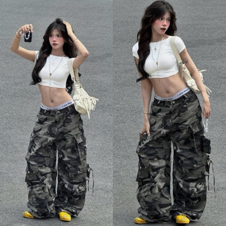 QUẦN CARGO PANTS TEN BOX CAMO - Quần Kaki HUGU 12 túi hộp màu CAMO dài suông ống rộng form nam nữ un