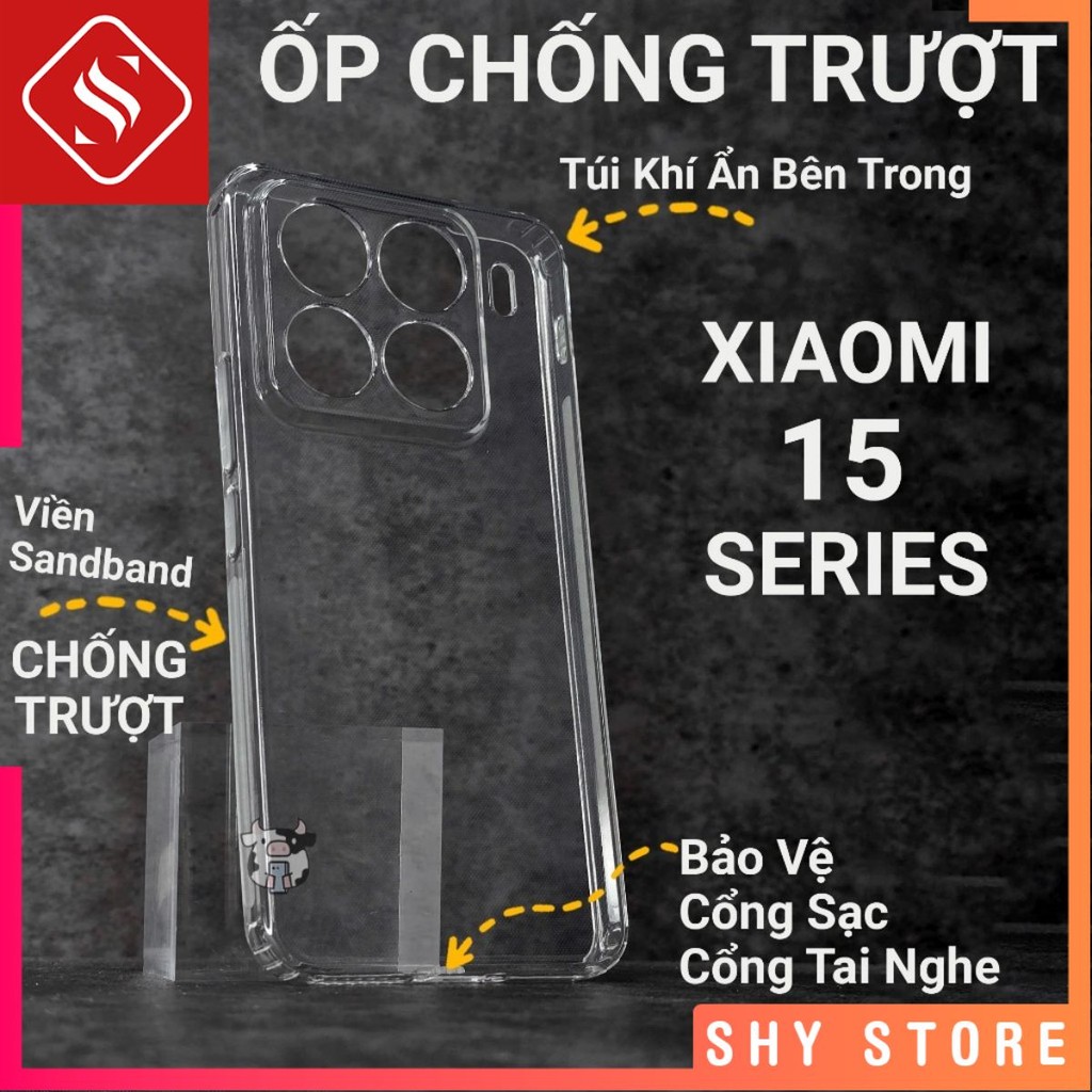 Ốp lưng Xiaomi 15, 15 Ultra, 15 Pro 5G ShyStore chống trơn trượt | Vỏ lưng điện thoại Xiaomi bảo vệ 