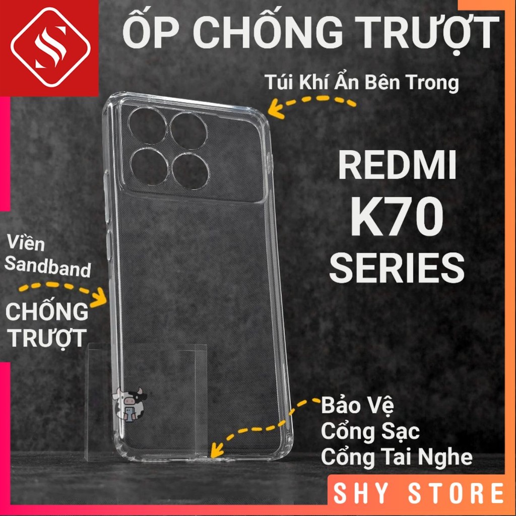Ốp lưng Redmi K70, K70e, K70 Pro, K70 Ultra ShyStore chống trơn trượt | Ốp lưng điện thoại Xiaomi dẻ