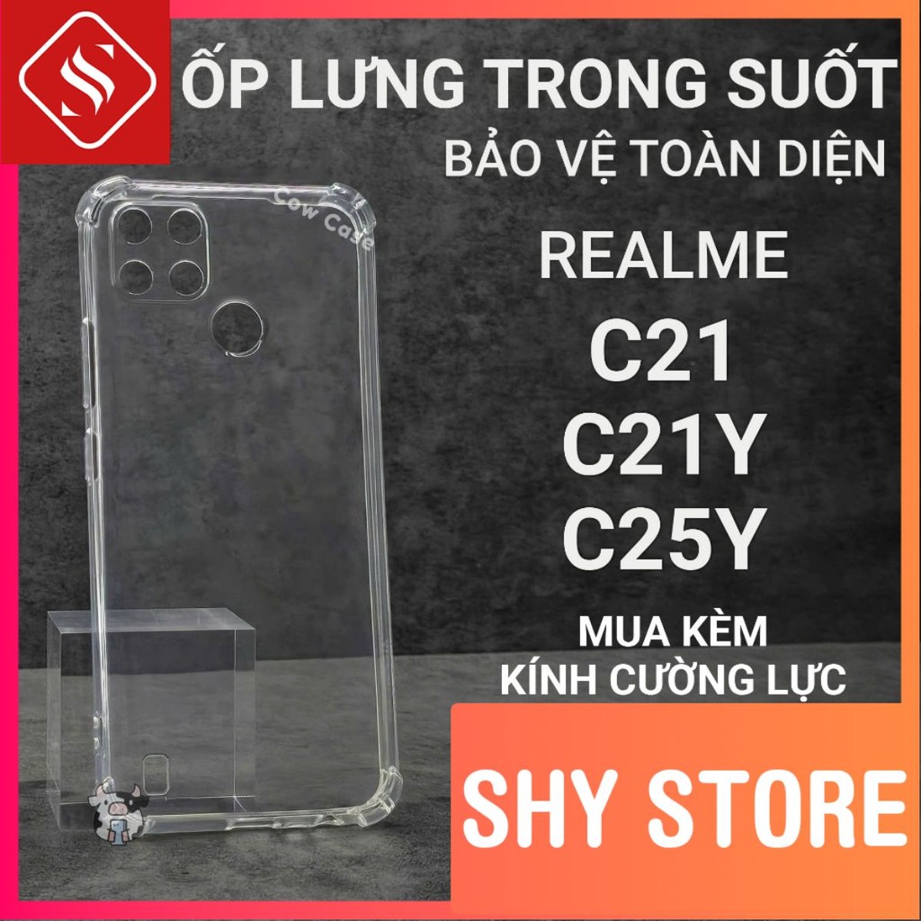 Ốp lưng Realme C21Y, C25Y, C21 ShyStore trơn trong suốt | Ốp điện thoại Realme dẻo bảo vệ camera đt 