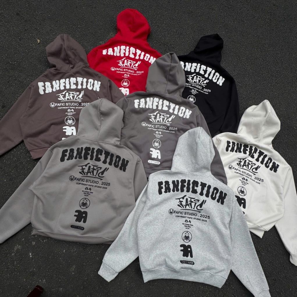 Áo khoác zip  Fafic in chữ nổi  Vo Cong Ton nam nữ Fafic Studio unisex