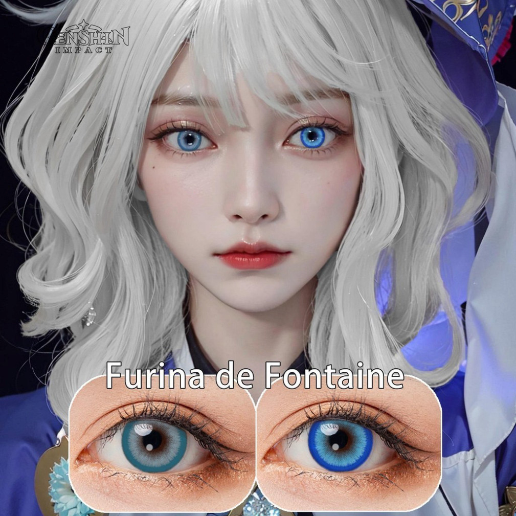 [Có độ cận] Lens cosplay 2 chiếc (1 đôi) Ống kính tiếp xúc màu hỗn hợp Genshin Furina Cosplay