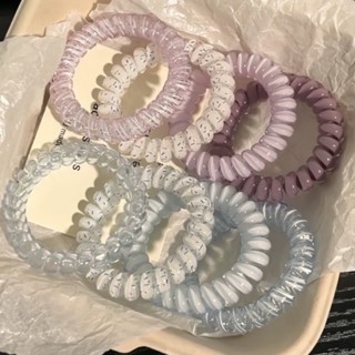  Bộ 4 dây buộc tóc dây điện thoại dây cột tóc đơn giản nhiều màu lò xo phụ kiện tóc thời trang cho nữ E1988 