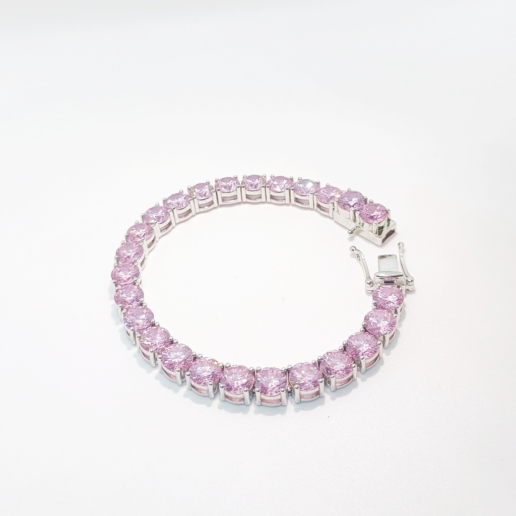 Copper Inlaid Zircon Tennis Chain Square Full Diamond ins European and American Style Hip-Hop Hand A