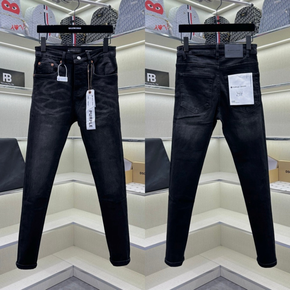 Quần Jean Nam Purple Xanh Bụi 4 Cúc Quần Jean PURPLE Chất Liệu Denim Co Giãn 4 Chiều Rách Xước Bản Đ