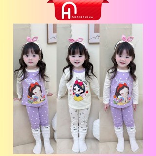  Set 2 bộ Bạch Tuyết snow white princess tone màu tím kem chất mềm mịn form dáng đẹp cho bé - HNOrderChina 