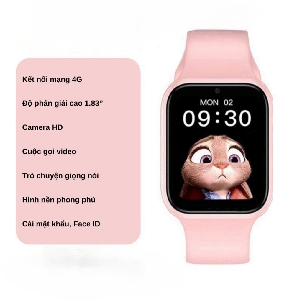 Đồng Hồ Định vị Trẻ Em H06 Nghe Gọi Video 4G, Định Vị, chống nước IP67, sử dụng Tiếng Việt