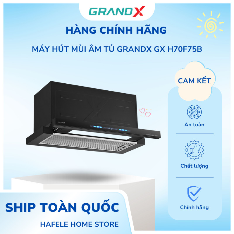 Máy hút mùi âm tủ tự động mở Optima GrandX GX H70F75B, 70cm, điều khiển cảm ứng chạm 5 tốc độ- HKS