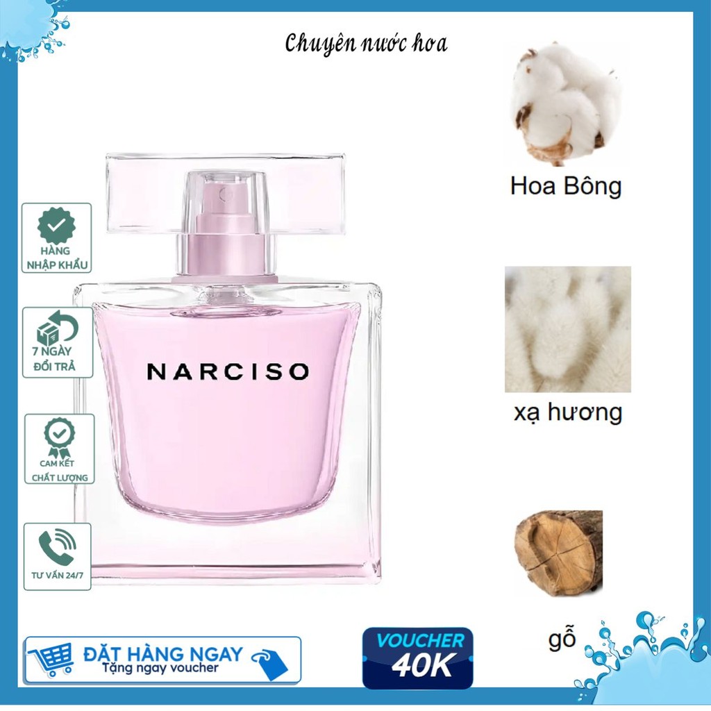 Nước hoa nữ Narciso Rodriguez Narciso Radiante EDP 🎀𝓒𝓱𝓾𝔂𝓮̂𝓷 𝓷𝓾̛𝓸̛́𝓬 𝓱𝓸𝓪🎀
