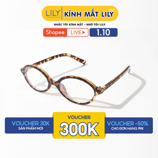 Kính thời trang Oval nam nữ LILYEYEWEAR chất liệu nhựa cao cấp chắc chắn, kiểu dáng hiện đại thời trang 6272