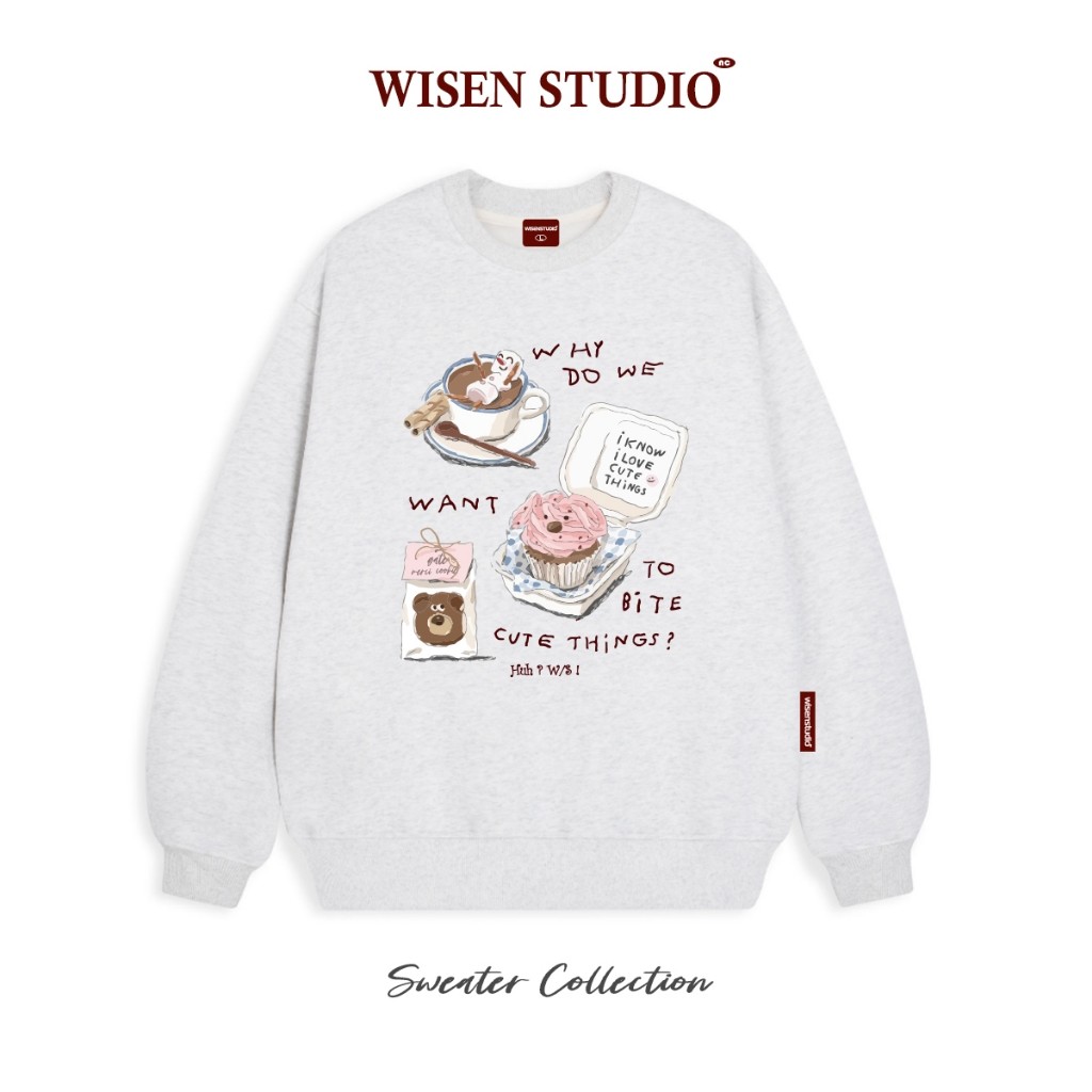 Áo sweater CỔ TRÒN nỉ bông COTTON form rộng oversize unisex mẫu Why Do Me UT