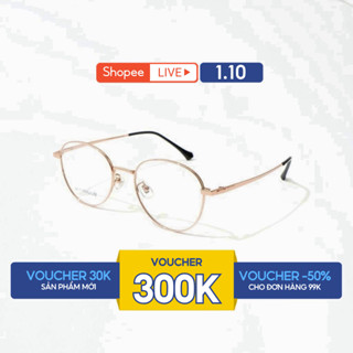  Kính cận thời trang mắt tròn LILYEYEWEAR chất liệu kim loại thiết kế thời trang nam nữ 98529 