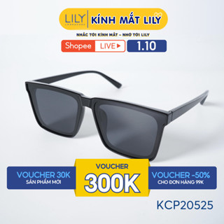 Kính mát thời trang nam nữ LILYEYEWEAR chất liệu nhựa cao cấp chắc chắn mắt kính chống UV400 kiểu dáng hiện đại KCP20525
