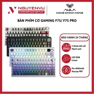 Bàn phím cơ gaming Aula F75 - 3 Mode kết nối | Mạch suôi | Led RGB - Đa dạng màu sắc - Hàng Chính Hãng