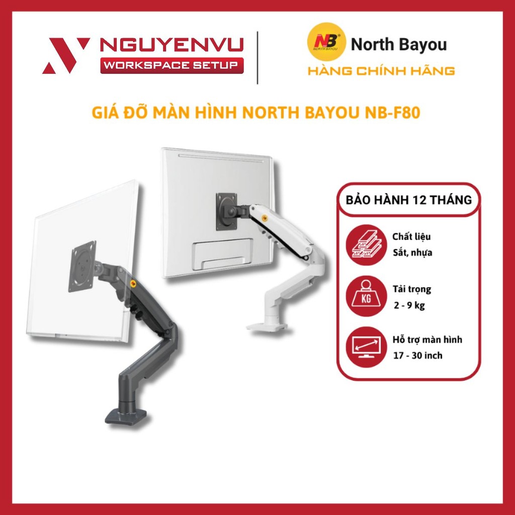 [KHO HN - HCM] Giá đỡ màn hình North Bayou NB-F80 - Hỗ trợ 17 - 30 inch - Hàng Chính Hãng