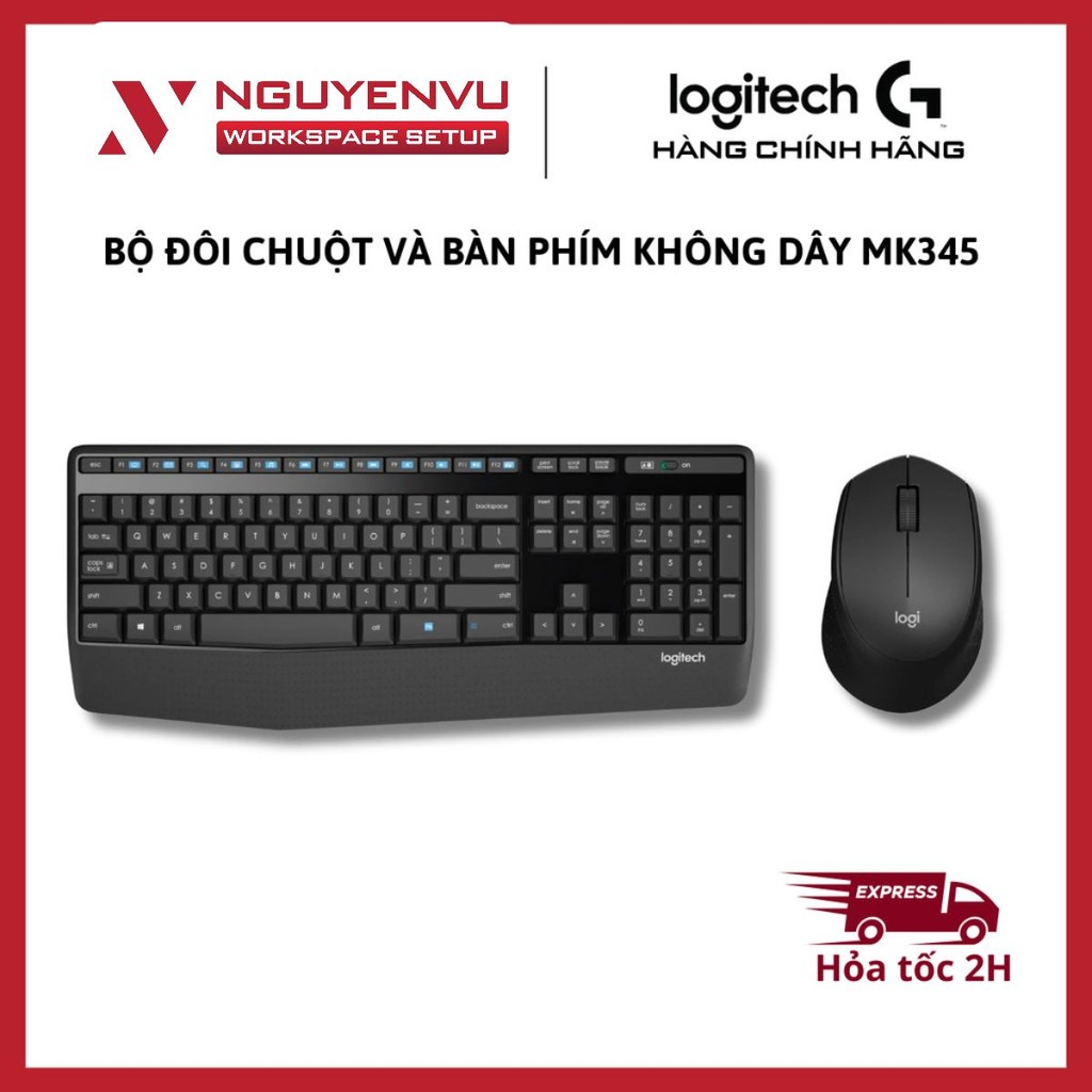 [KHO HN - HCM] Bộ phím chuột không dây Logitech MK295 Silent Wireless - Hàng Chính Hãng