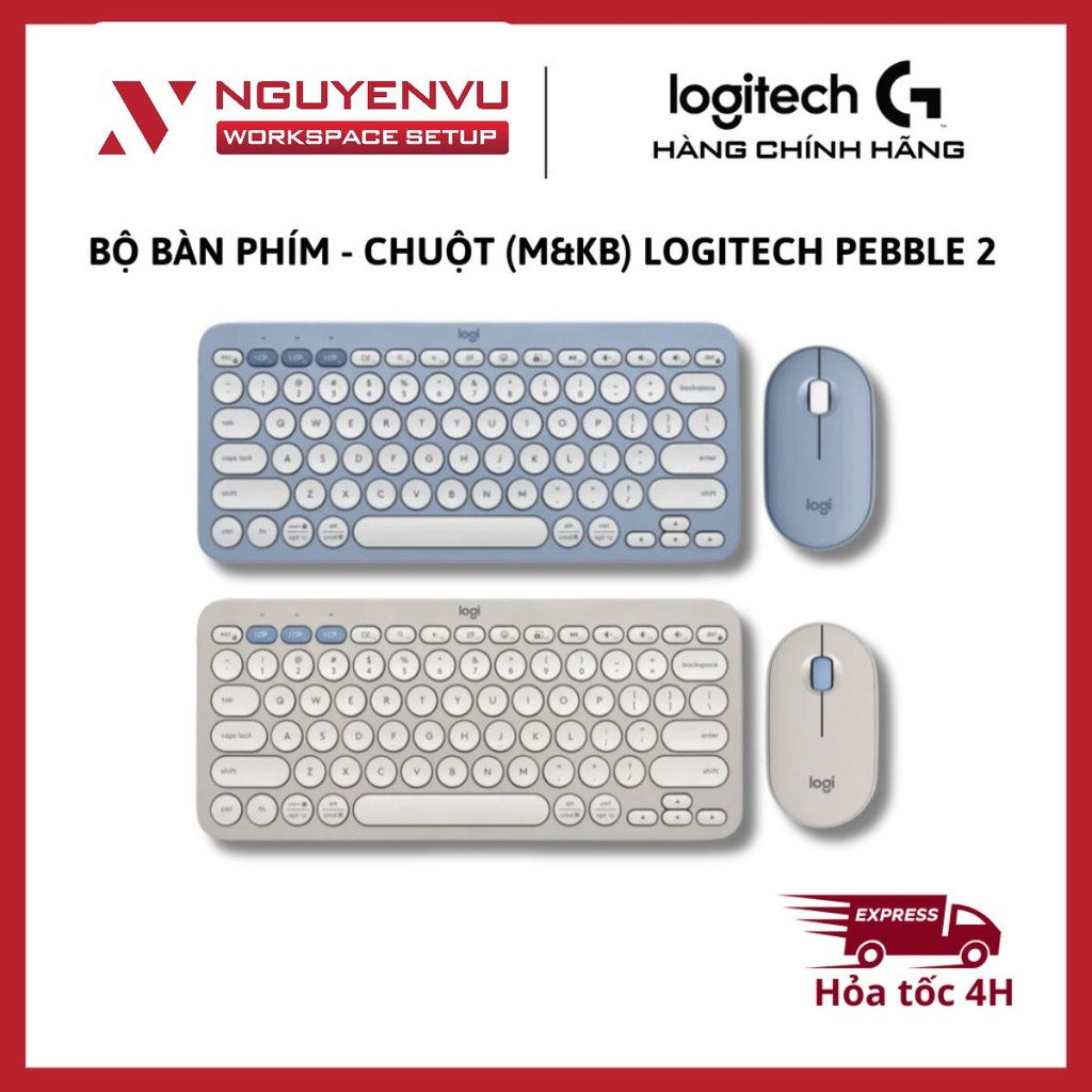 [KHO HN - HCM] Bộ bàn phím - chuột (M&KB) Logitech Pebble 2 - Bàn phím K380s + Chuột M350s - Hàng Ch