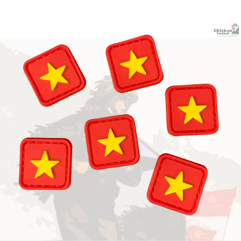 Patch cờ Việt Nam nhựa PVC patch dán velcron