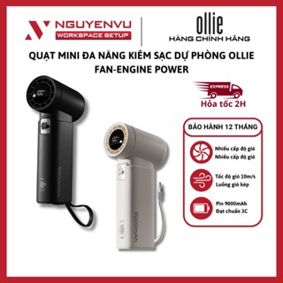 [KHO HN - HCM] Quạt Mini đa năng kiêm sạc dự phòng OLLIE FAN-ENGINE POWER - Dung lượng 9000mAh - Hàng Chính Hãng
